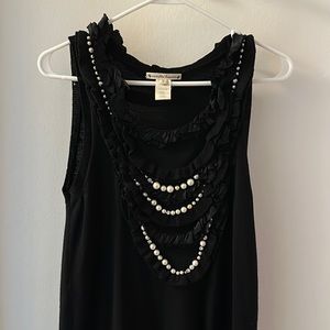 Nanette Lapore size S sleeveless sweater dress with pearls attached